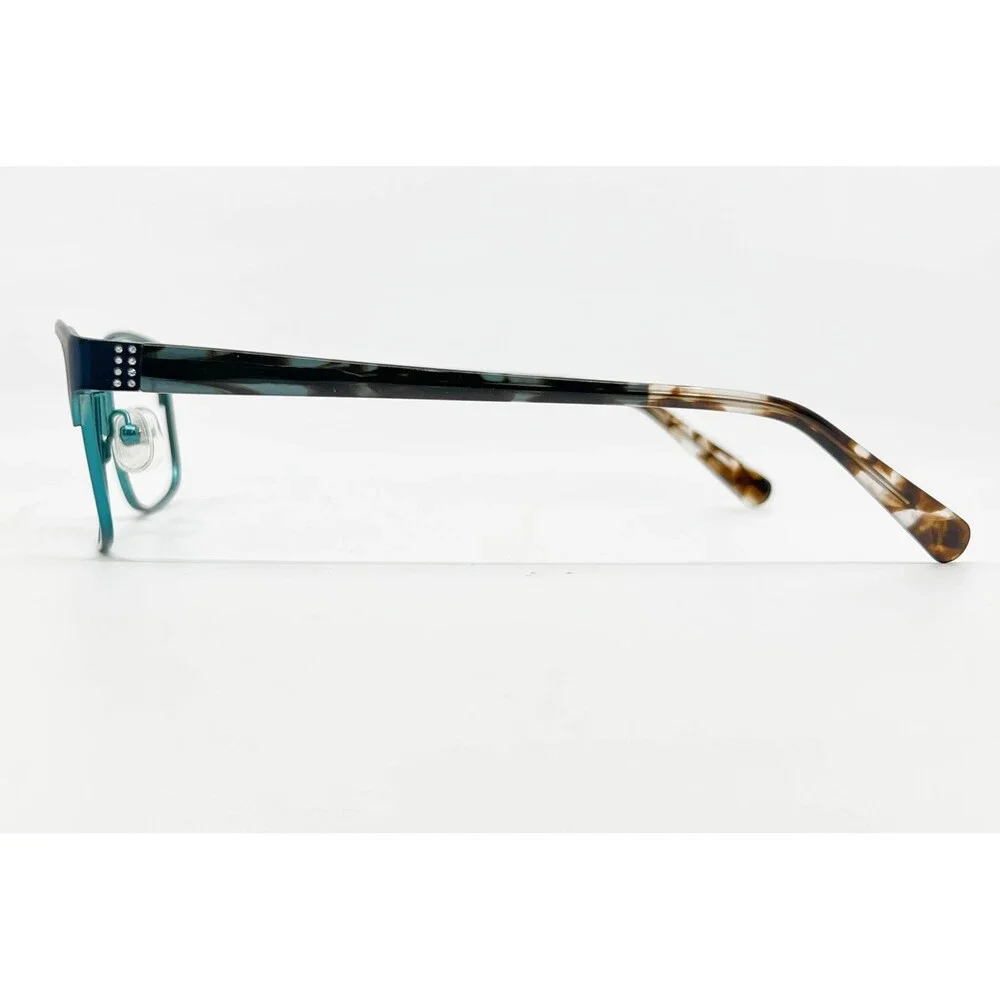 Phoebe Eyeglasses Women Teal Blue Rhinestone Accents 52-16-135
